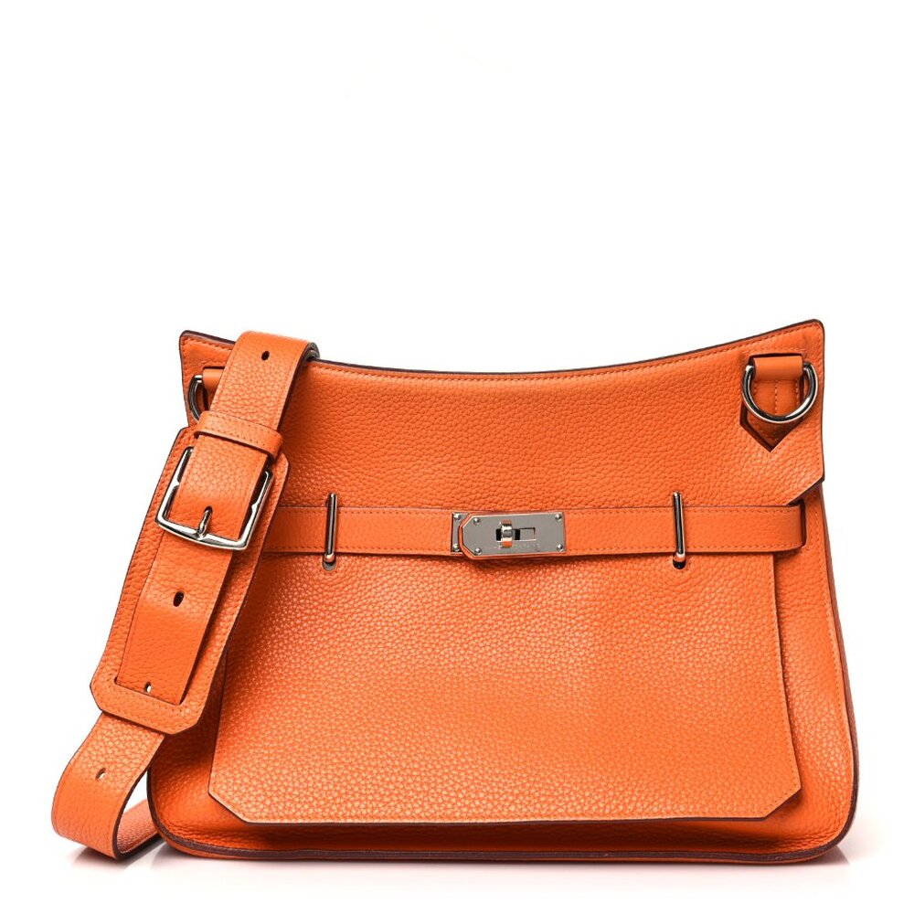 Hermes Taurillon Clemence Jypsiere 34 Orange